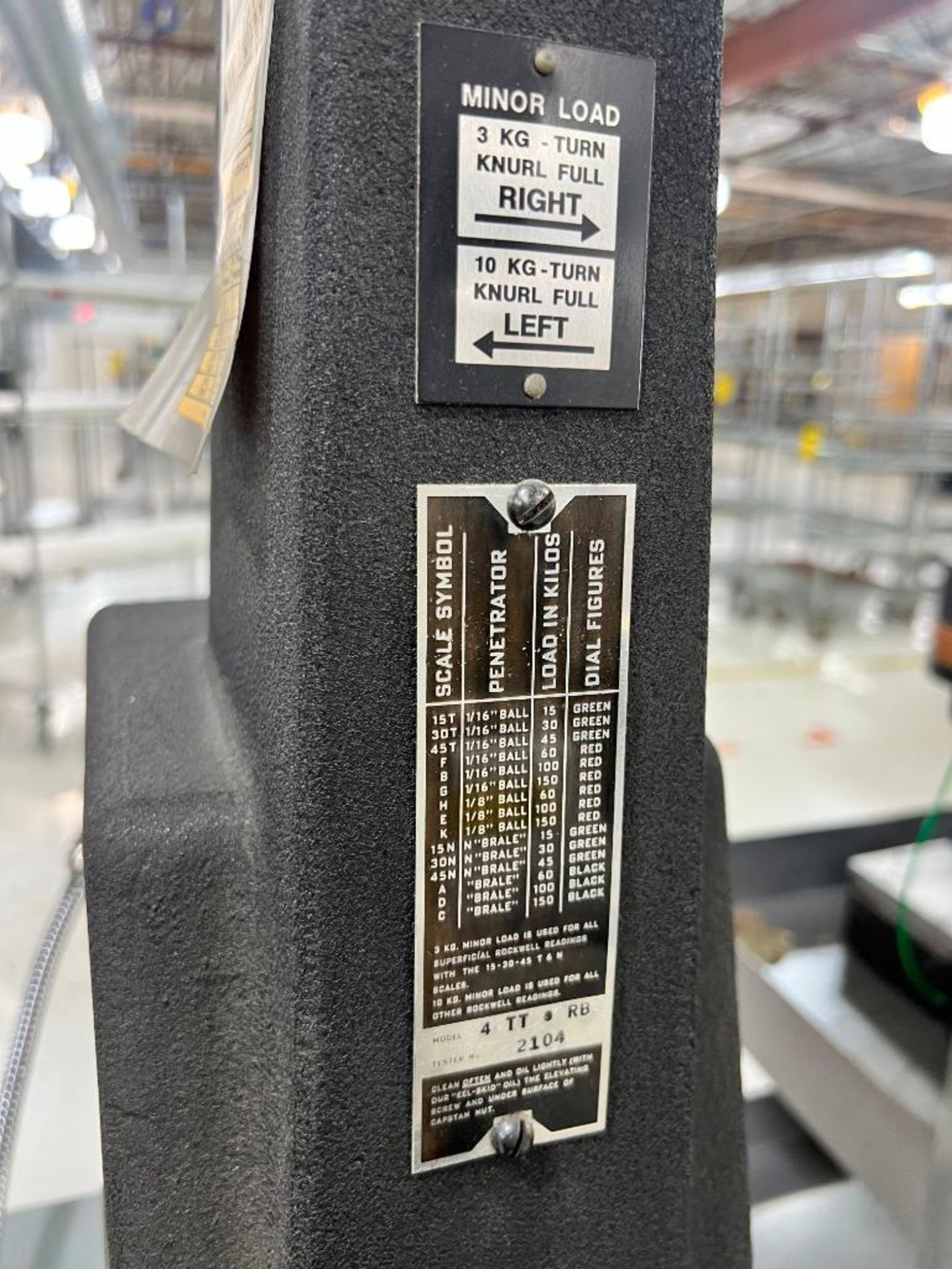 Acco Wilson Instruments Rockwell Hardness Tester, Model 4TT-RB - Image 5 of 8