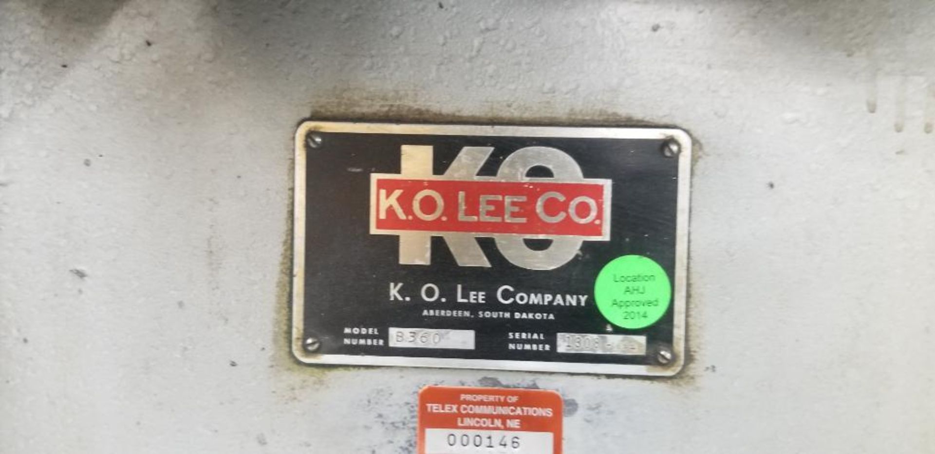 K. O. Lee Model B360 Tool & Surface Grinder, 220V/440V 3-Phase - Image 3 of 3