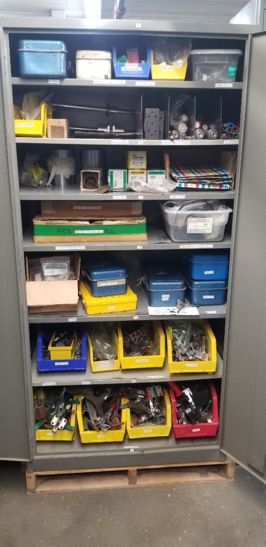 Metal Storage Cabinet w/ Content of Assorted Springs, Shims, Fittings, & Hold-downs - Image 2 of 5
