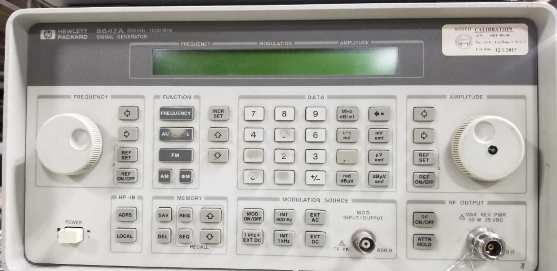 (2x) Hewlett Packard Signal Generators; (1) HP Model 8647A, (1) HP Model 8648A - Image 2 of 5