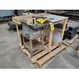 Custom Table Saw Mounted on Pallet w/ Extended Table, Guide, Push Stick, Safety Fence