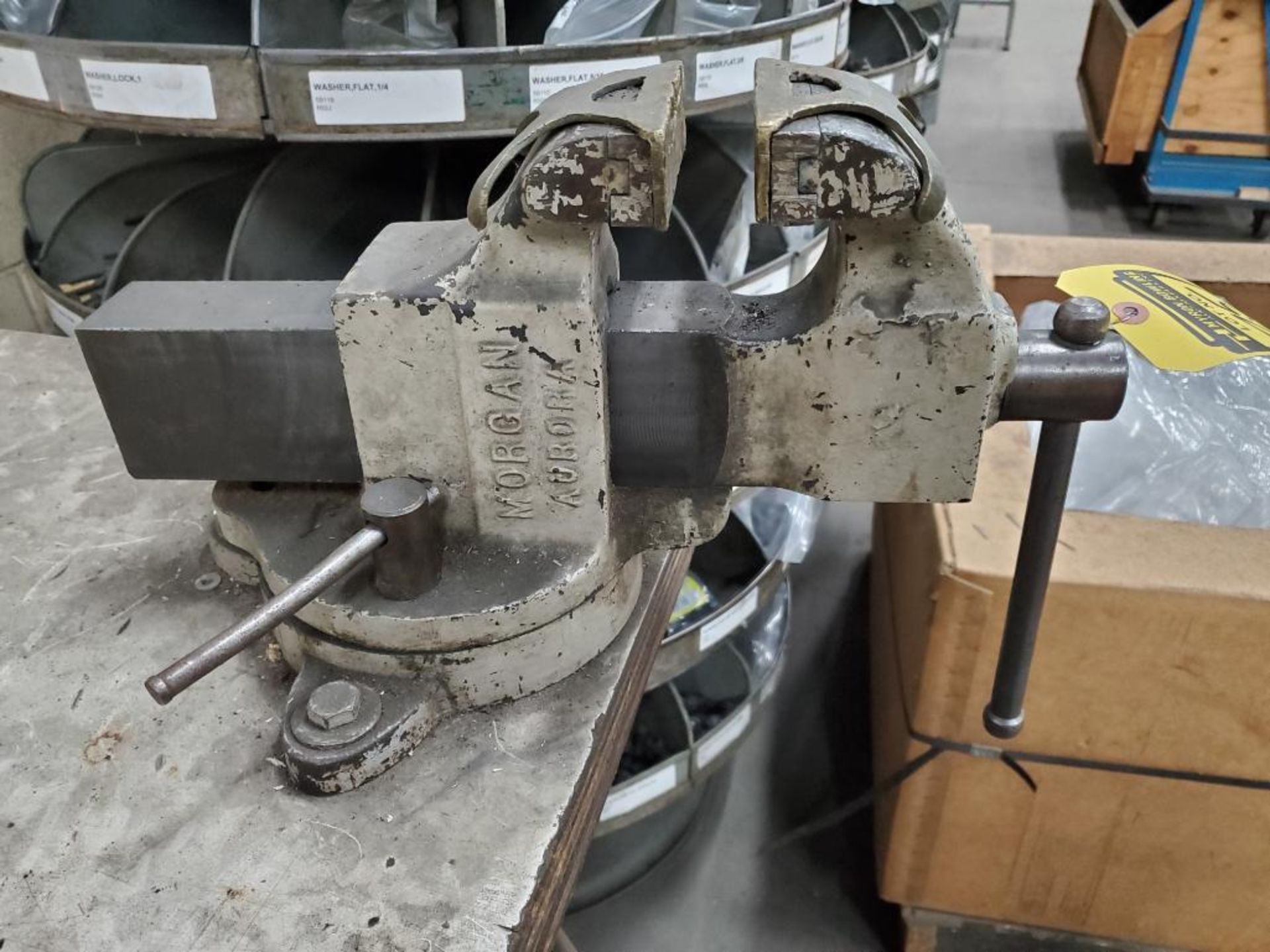 (3) 4" Swivel Bench Vises (No Benches, Need Unbolted)