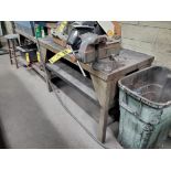 Steel Work Bench, 8' X 2' X 3/16", w/ 6-1/2" Anvil Swivel Vise