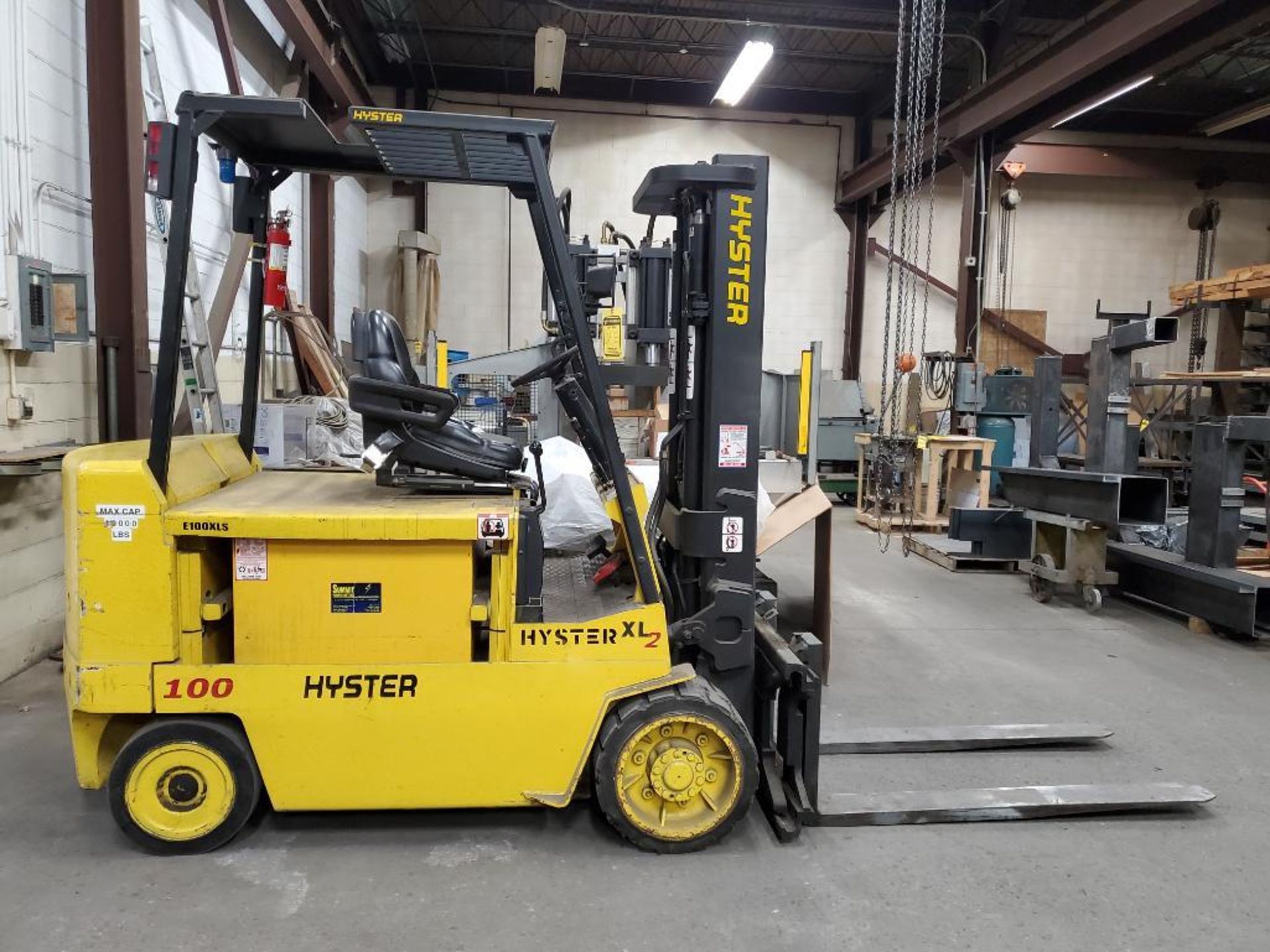 Hyster 10,000 LB. Electric Forklift, 36V, Model E100XLS, S/N C098V04767, 136" Lift Height, 90" 2-Sta