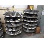 (2) 6-Tier Roto-Bin Parts Carousels w/ Hardware; Bolts, Washers, Nuts, Electrical Conduit Parts, Uni