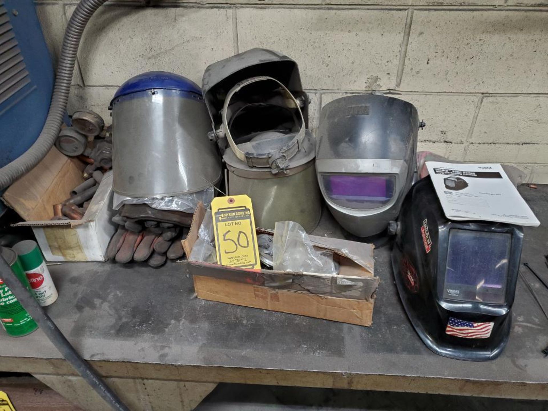 Welding Supplies; Helmets, Shields, Torch Heads, Tips, Gloves, & Misc., Acetylene Torch Cart w/ Twin