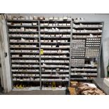 (3) Sections of Metal Shelves w/ Hardware, Nuts, Bolts, Thread Bolts, Hex Type Assorted Heads, Lengt