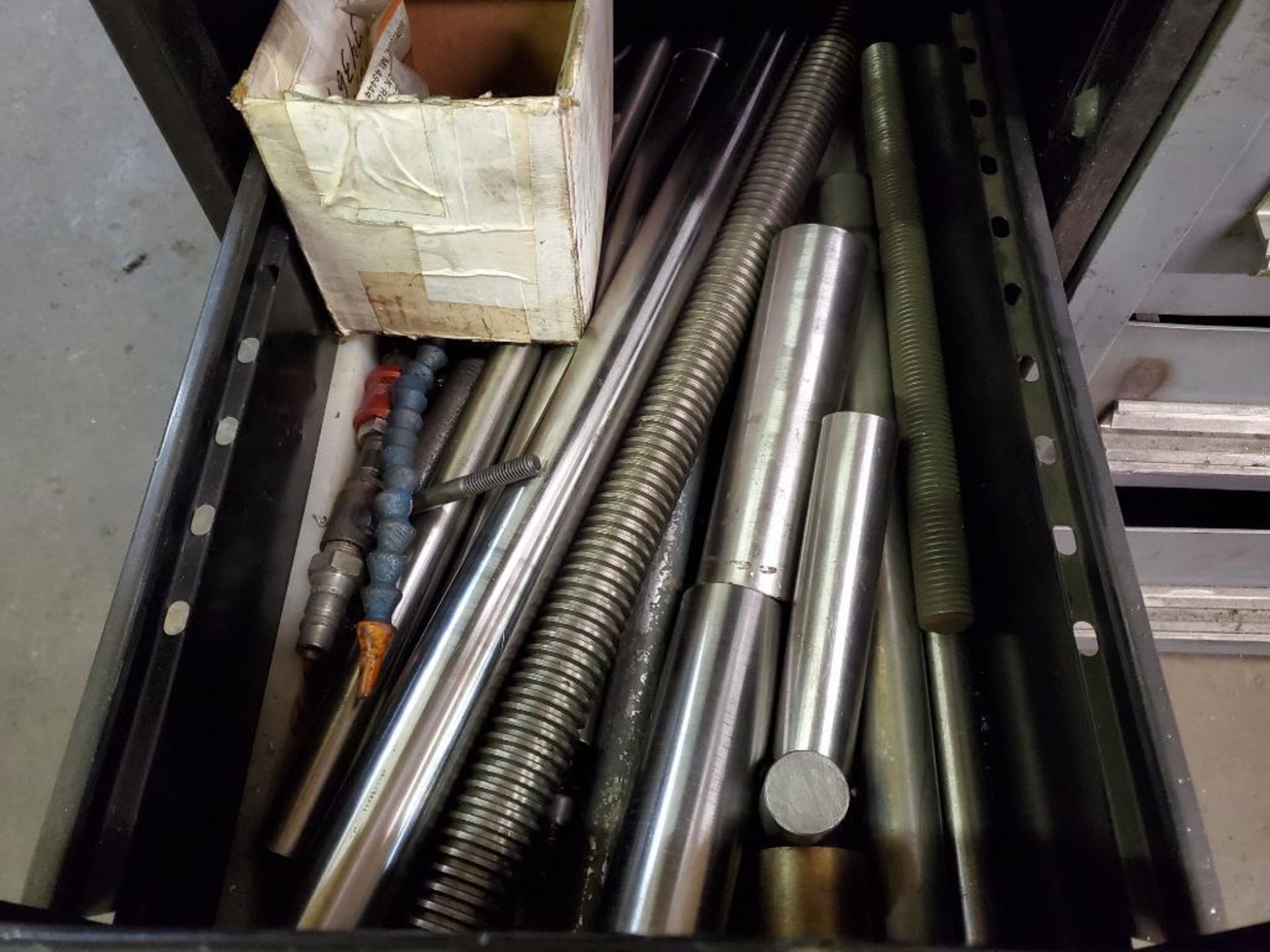 (2) Cabinets w/ Perishable Tooling & Cutters, Machine Bar Steel, Large Twist Drill, & Misc. - Image 2 of 10