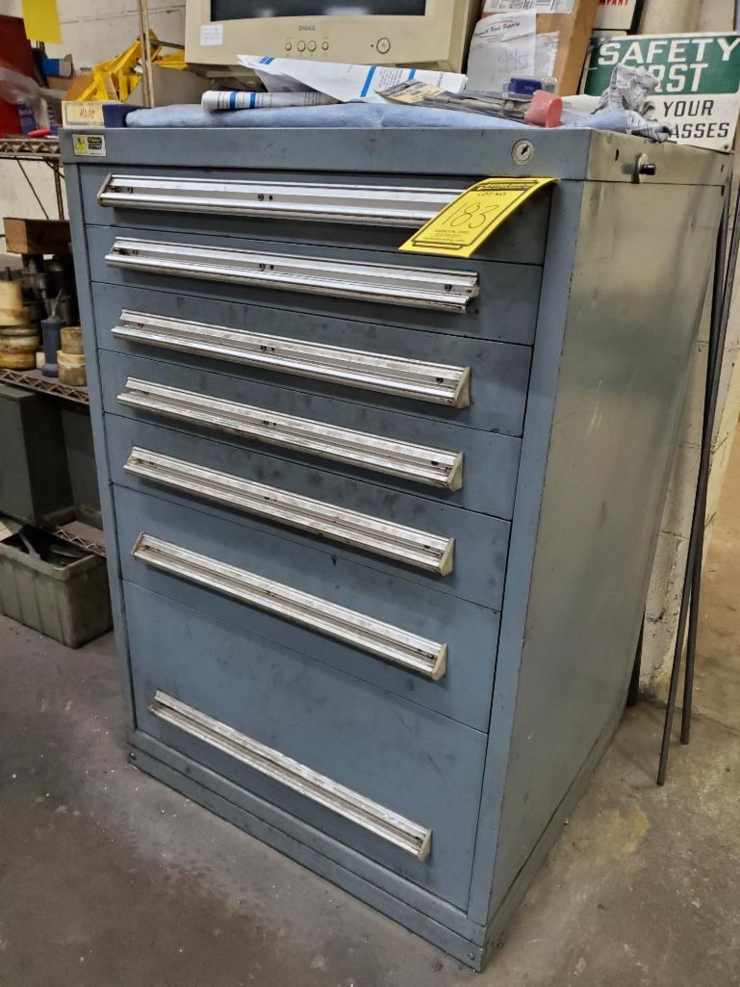 7-Drawer Stanley Vidmar Modular Tool Cabinet Full of Perishable Tooling - Image 2 of 13