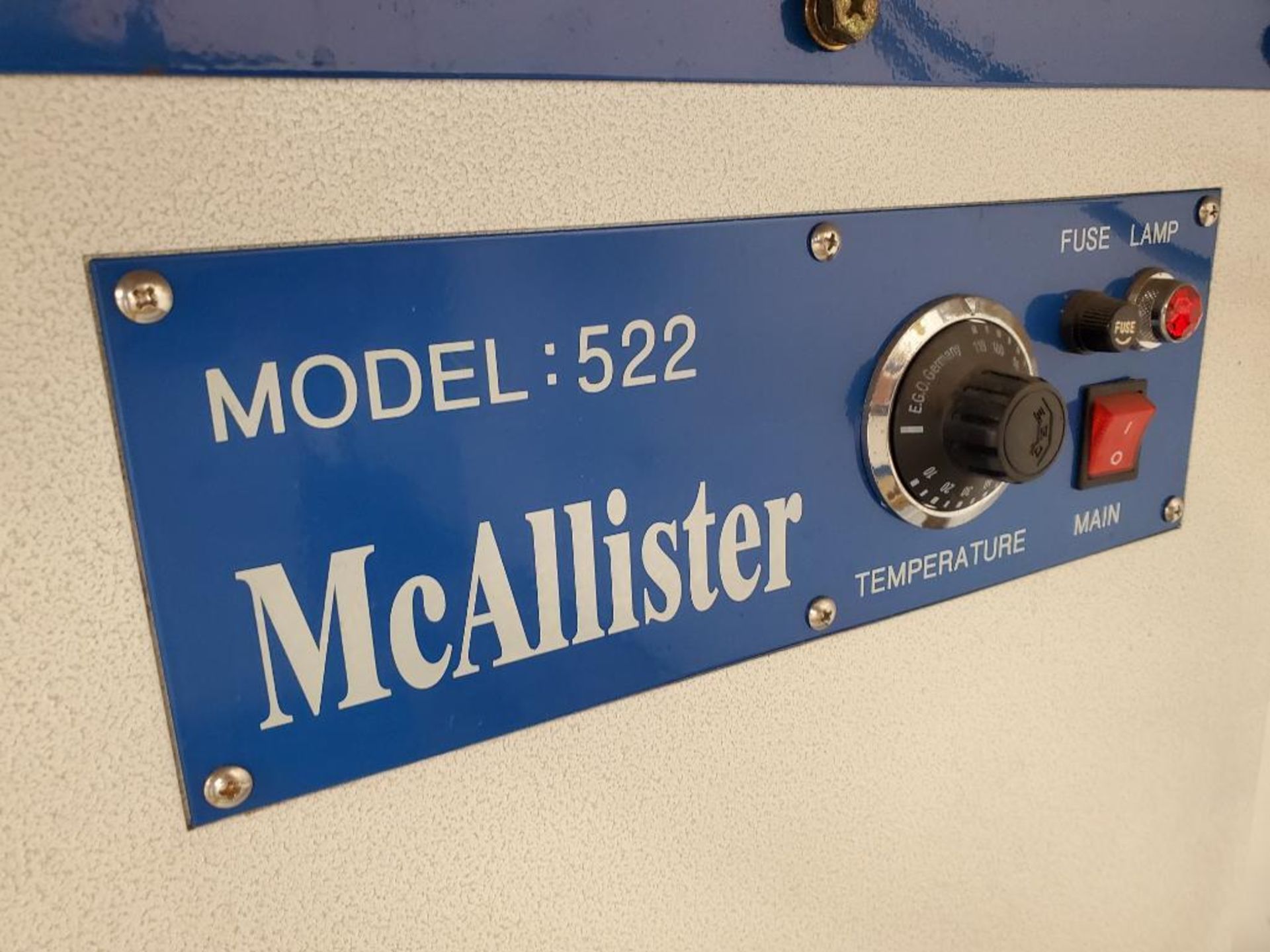 McAllister Rectangular Vacuum Table, Model MRS-522, S/N 51203R0008 ($25 Loading fee will be added to - Image 6 of 8