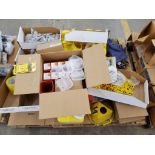 Pallet of Safety Supplies Consisting of Air Plugs, Safety Glasses, Safety Glass Holders, Blade Dispo