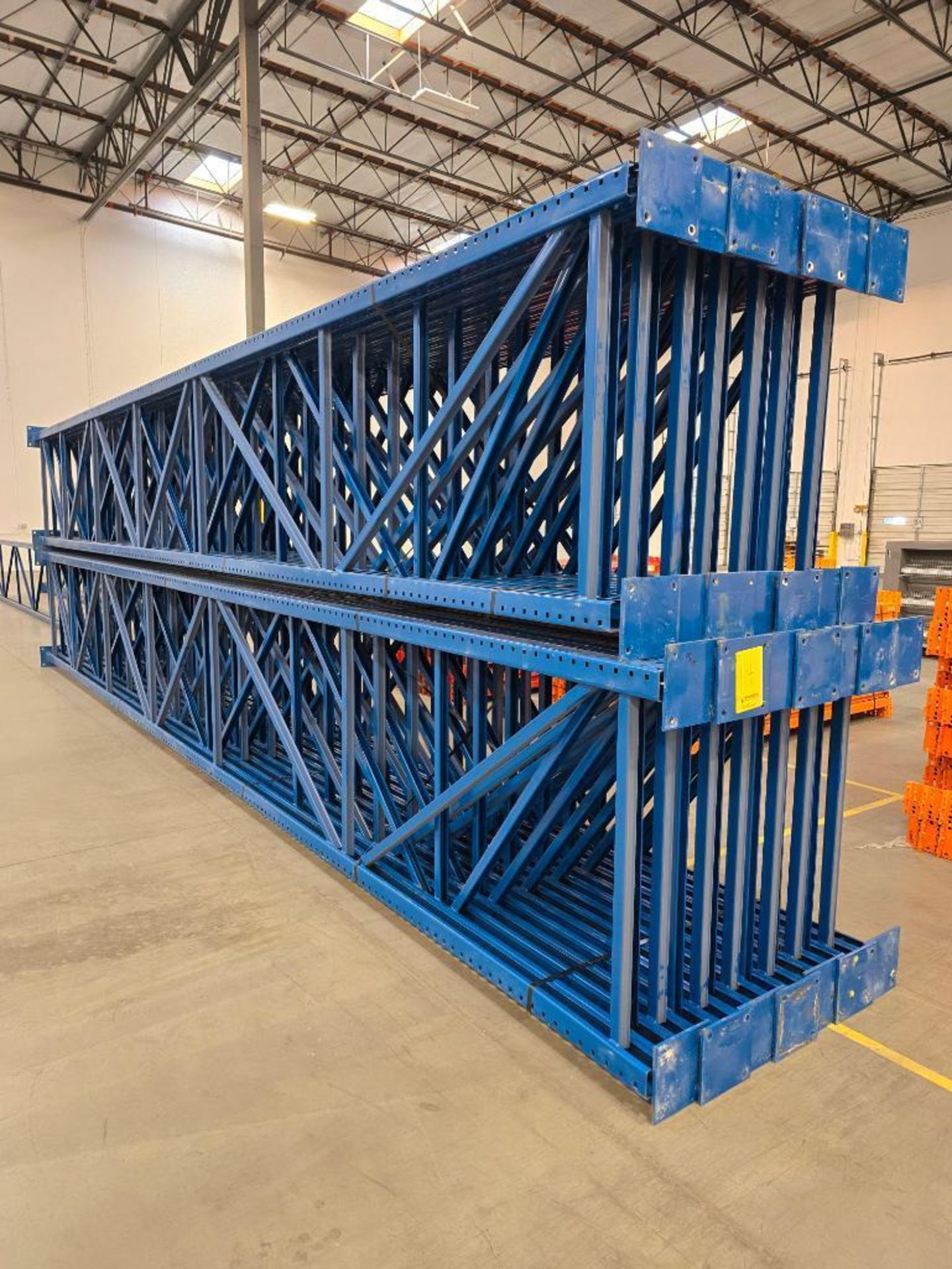 (29X) 42" X 26' Teardrop Pallet Rack Uprights, 3" X 3" Columns, Welded, 8" X 8" Seismic Foot Plate, - Image 3 of 10