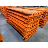 (120x) 96" X 1.5" X 1.5" Pallet Rack Beam Back Stops, 2" U-Type Back Off Set ($25 Loading Fee Will B