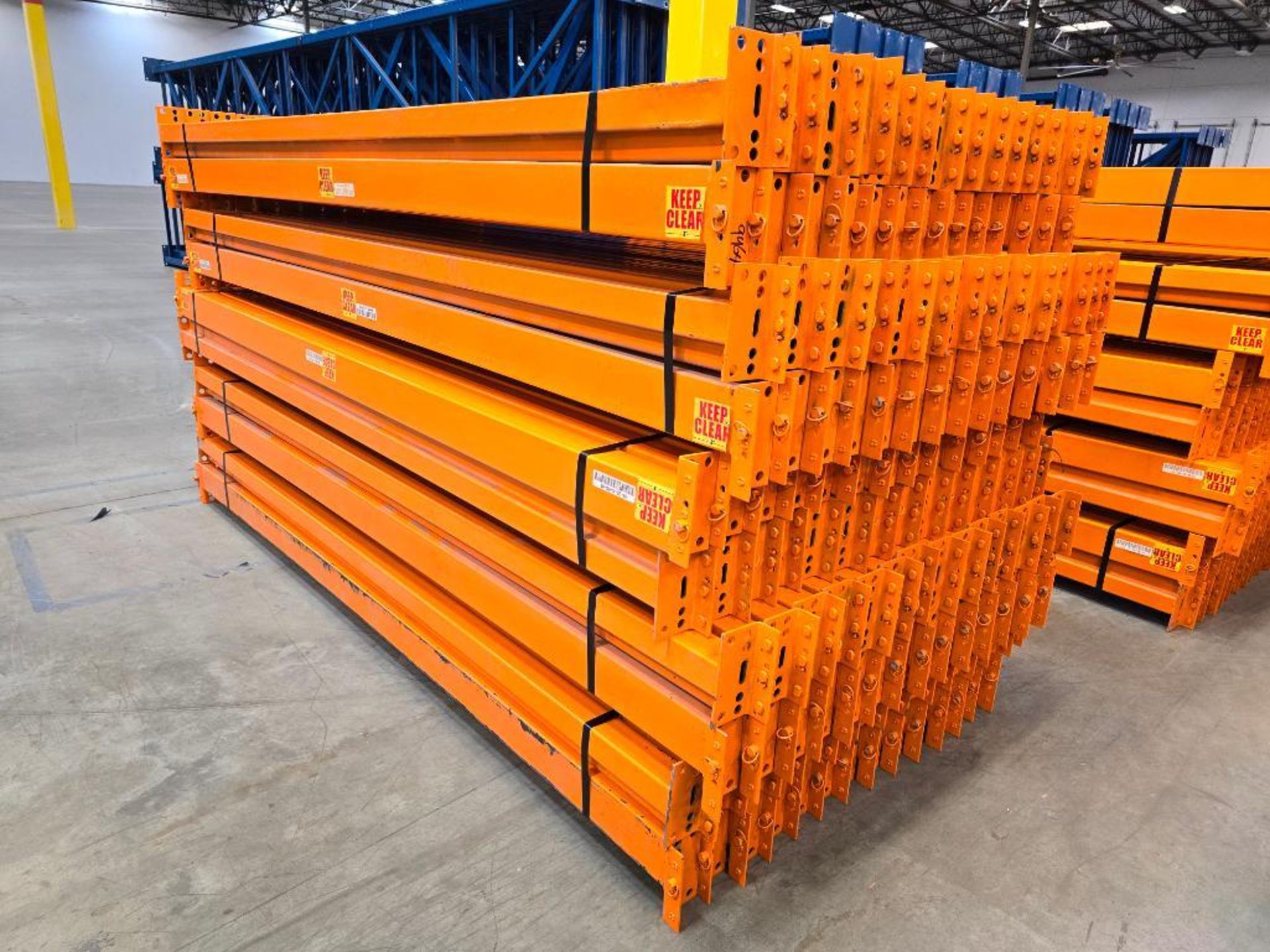 (140x) 96" X 3.75" Teardrop Pallet Rack Step Beams, 3-Tab, 4,400-Lb. Capacity Per Beam Pair ($70 Loa