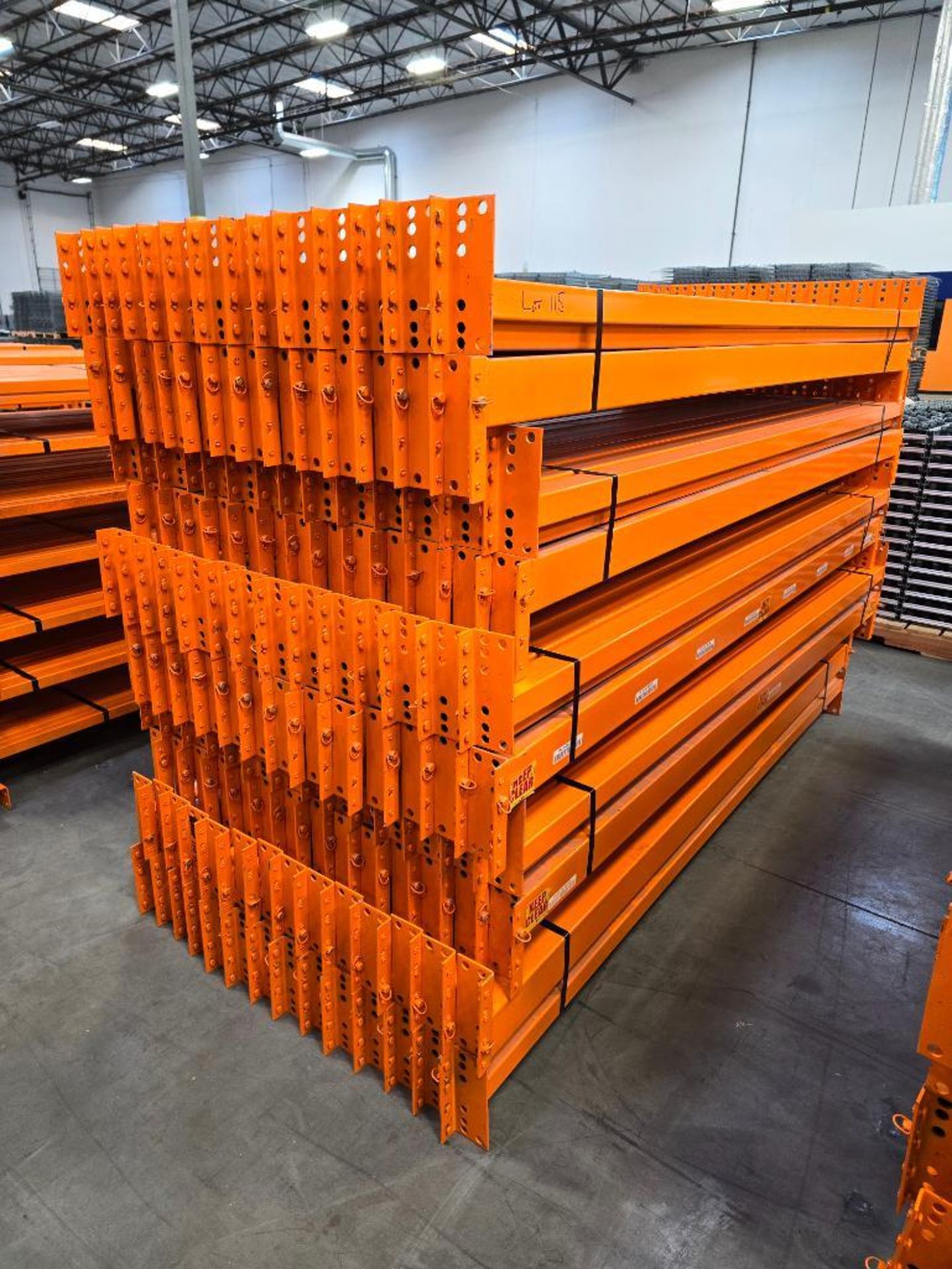 (140x) 96" X 3.75" Teardrop Pallet Rack Step Beams, 4-Tab, 4,400-Lb. Capacity Per Beam Pair ($70 Loa