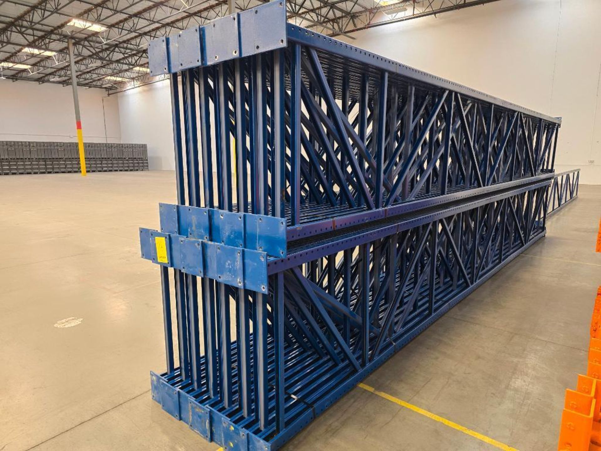 (29X) 42" X 26' Teardrop Pallet Rack Uprights, 3" X 3" Columns, Welded, 8" X 8" Seismic Foot Plate, - Image 4 of 10