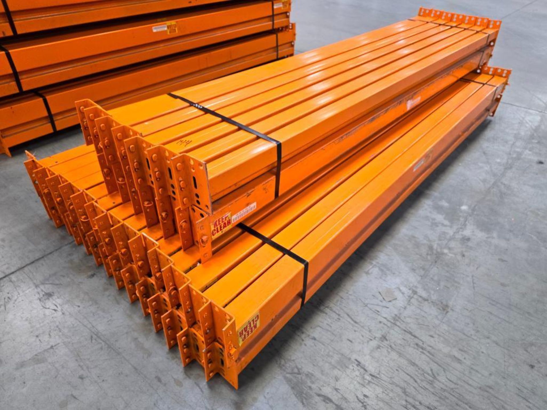 (42x) 96" X 3.75" Teardrop Pallet Rack Step Beams, 3-Tab, 4,400-Lb. Capacity Per Beam Pair, ($70 Loa