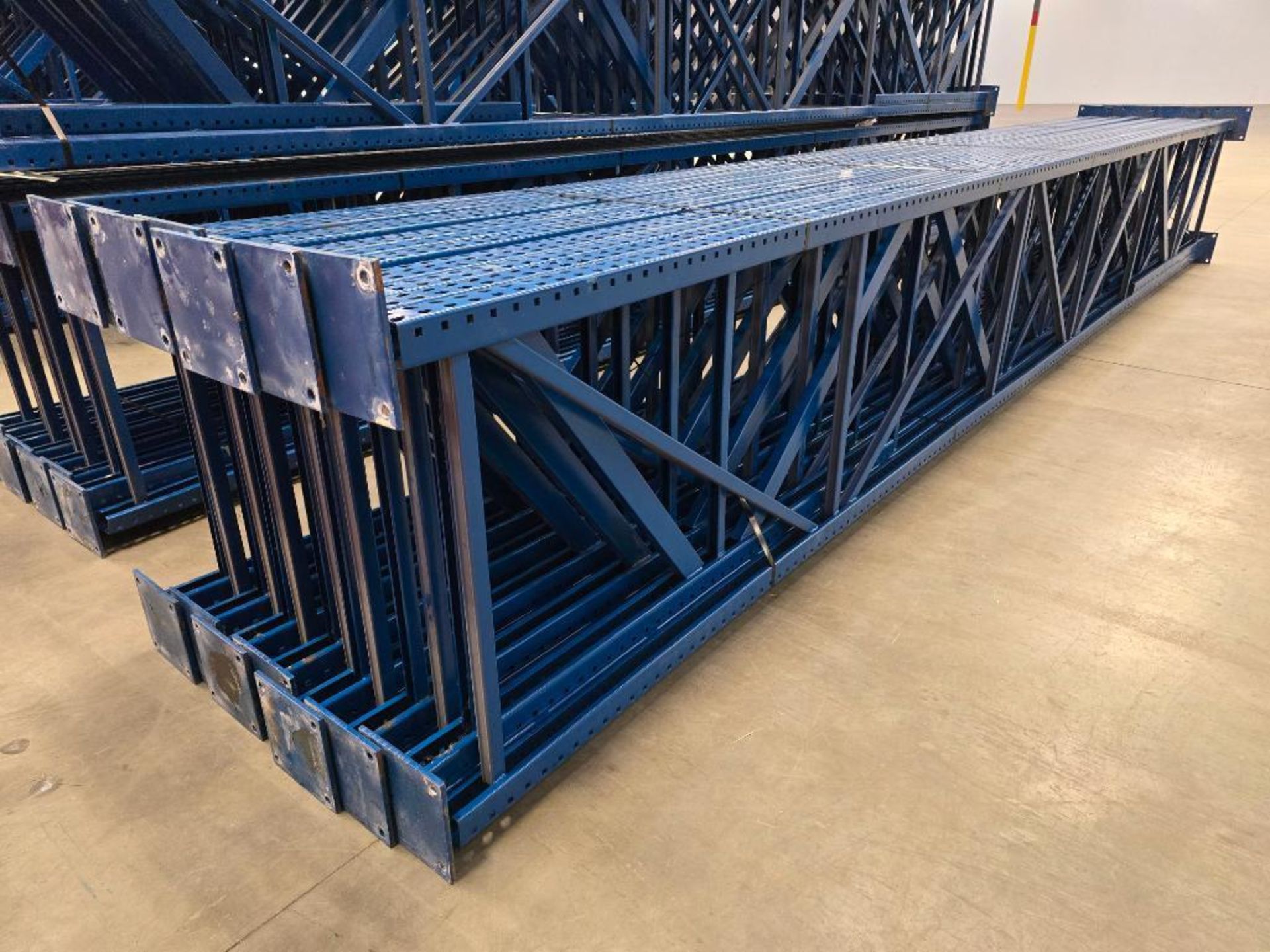 (16X) 42" X 26' Teardrop Pallet Rack Uprights, 3" X 3" Columns, Welded, 10" X 10" Seismic Foot Plate - Image 8 of 10