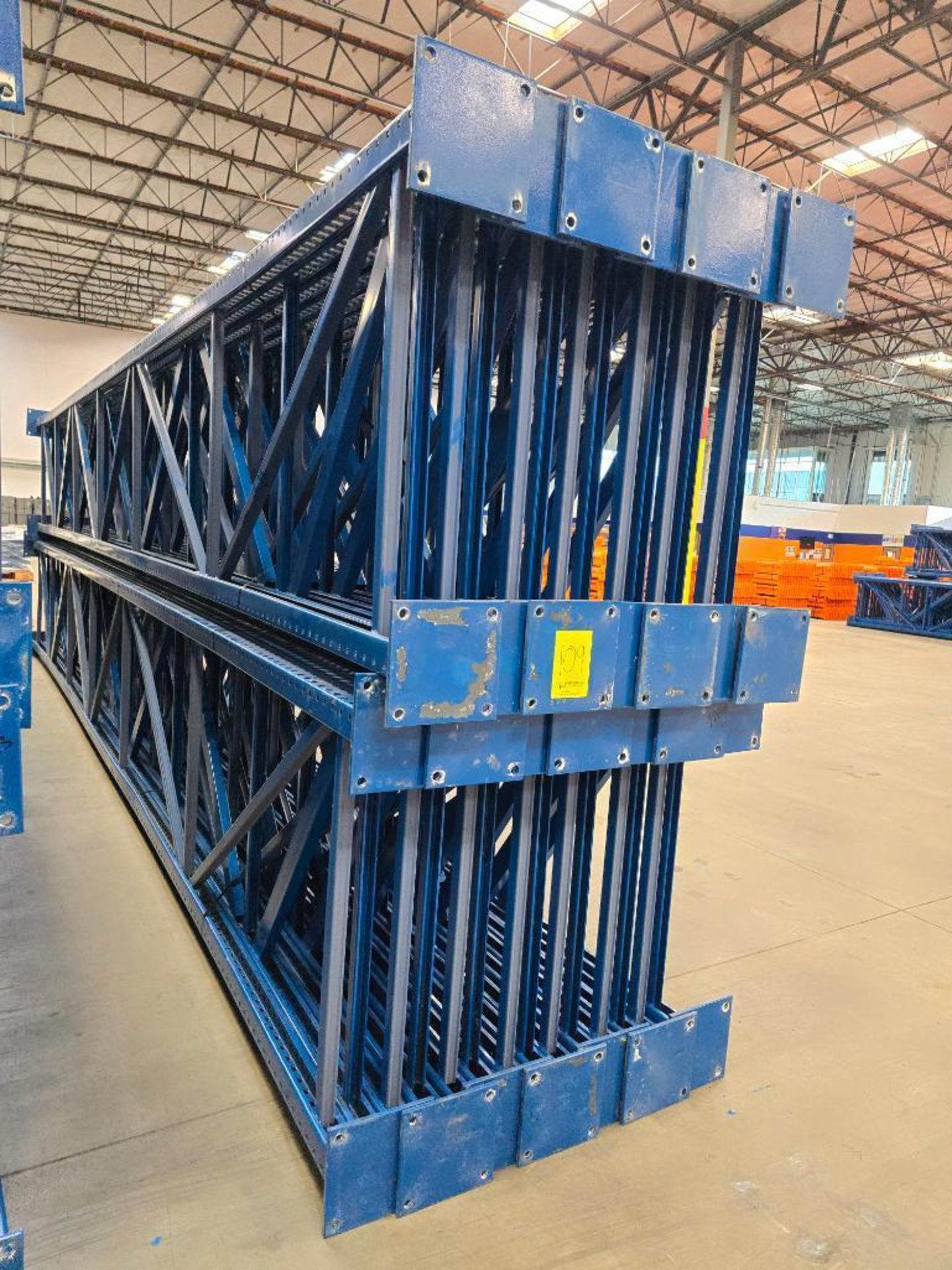 (28X) 42" X 26' Teardrop Pallet Rack Uprights, 3" X 3" Columns, Welded, 10" X 10" Seismic Foot Plate - Image 6 of 11