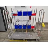 Aluminum Center Wheel Transfer Cart, Metro Rack w/ Plastic Bins & Steel Shelf Cart ($5 Loading Fee W