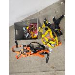 Box of Ratchet Straps & Fall Protection Rigs