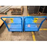 (2) Steel Frame Flat Carts, 48" X 24" ($5 Loading Fee Will Be Added To Buyer's Invoice)