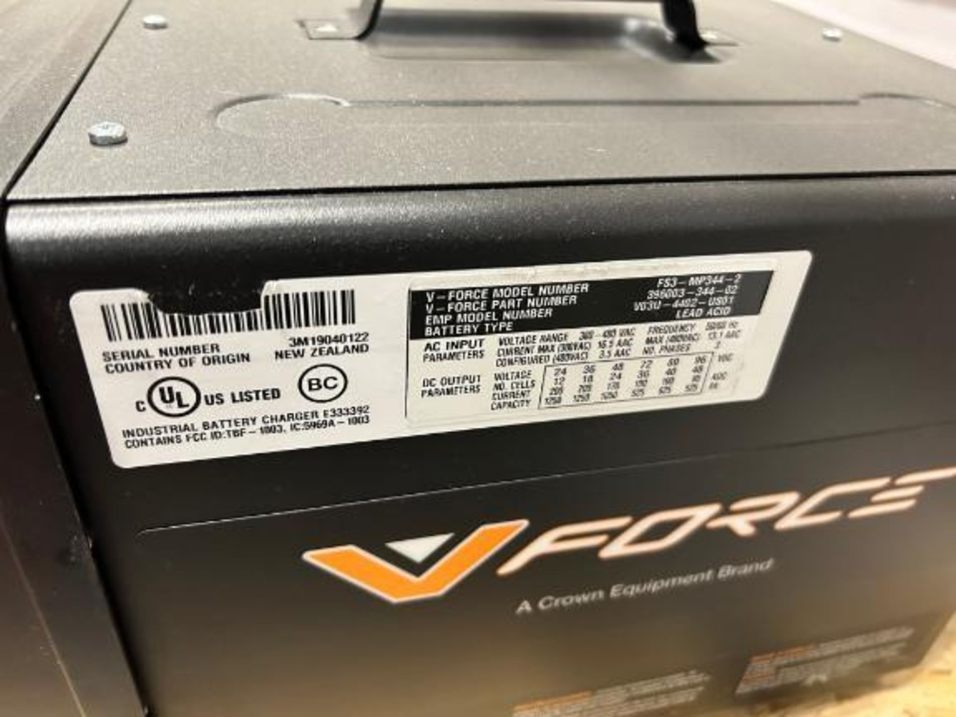 V-Force Multi-Volt 24, 48, 72, 80, 96 V High Frequency Battery Charger, Model: FS3-MP 344-2, 3-Phase - Image 2 of 3