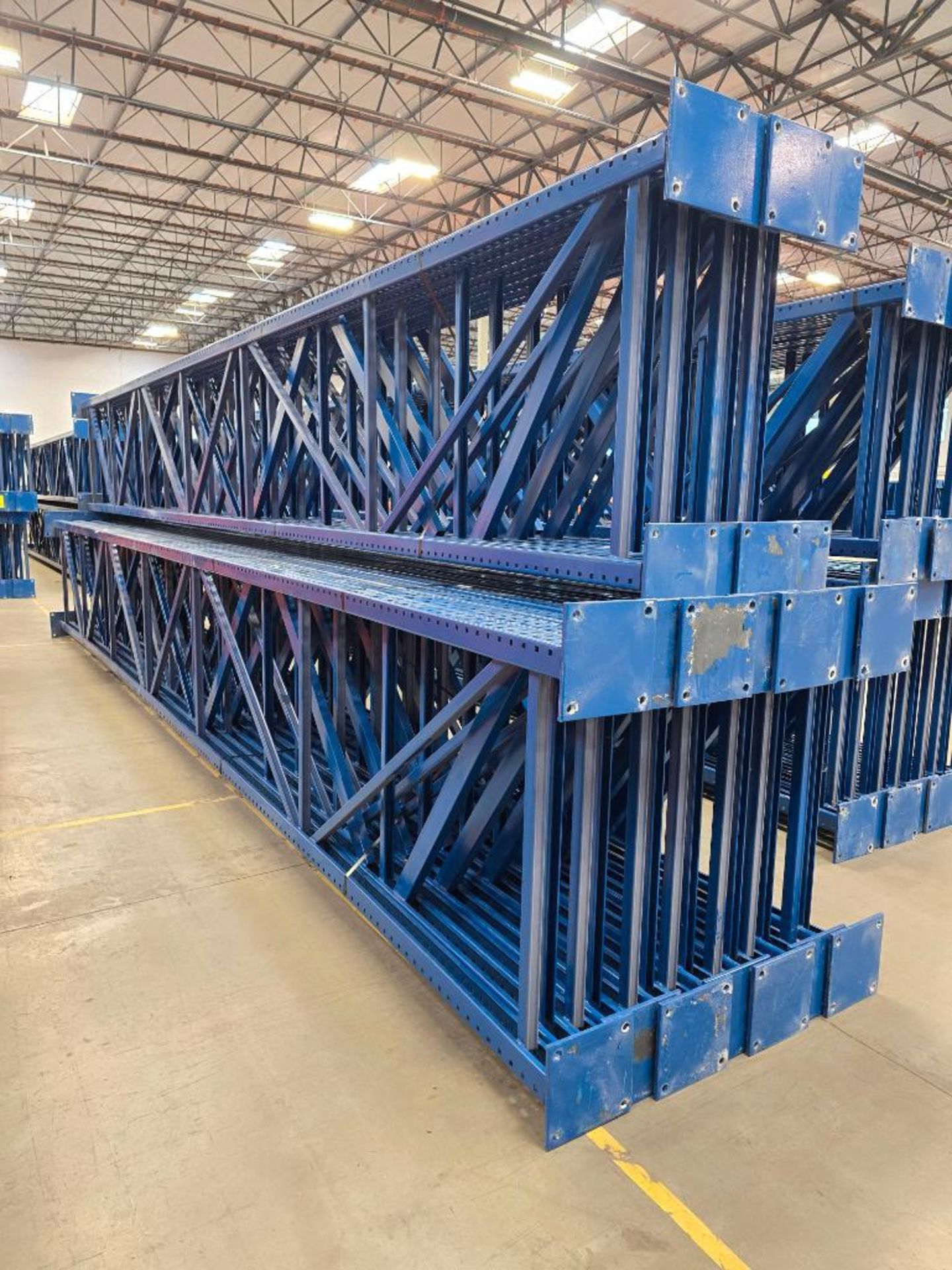 (22X) 42" X 26' Teardrop Pallet Rack Uprights, 3" X 3" Columns, Welded, 10" X 10" Seismic Foot Plate - Image 7 of 7