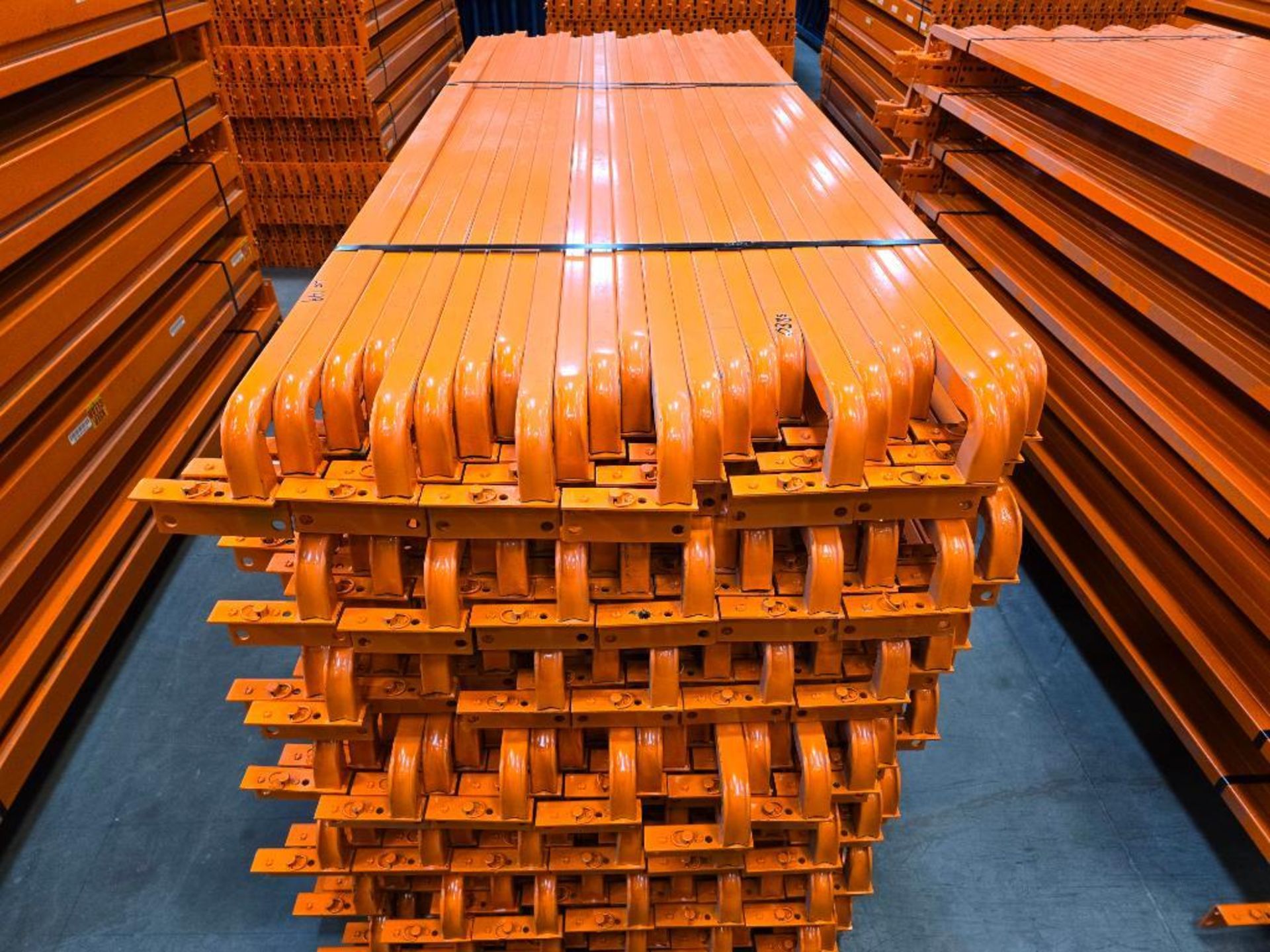 (120x) 96" X 1.5" X 1.5" Pallet Rack Beam Back Stops, 2" U-Type Back Off Set ($25 Loading Fee Will B - Image 4 of 6