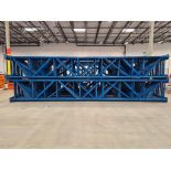 (28X) 42" X 26' Teardrop Pallet Rack Uprights, 3" X 3" Columns, Welded, 10" X 10" Seismic Foot Plate