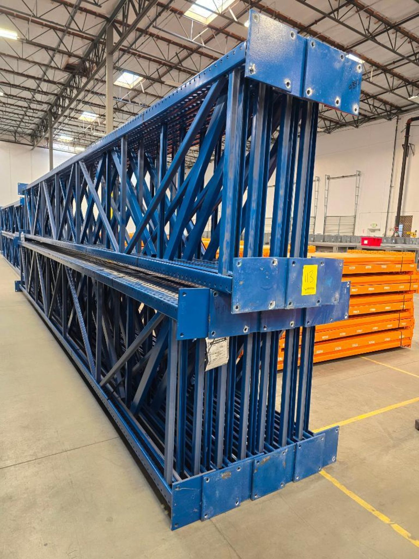 (22X) 42" X 26' Teardrop Pallet Rack Uprights, 3" X 3" Columns, Welded, 10" X 10" Seismic Foot Plate - Image 3 of 7