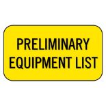 Preliminary Equipment List