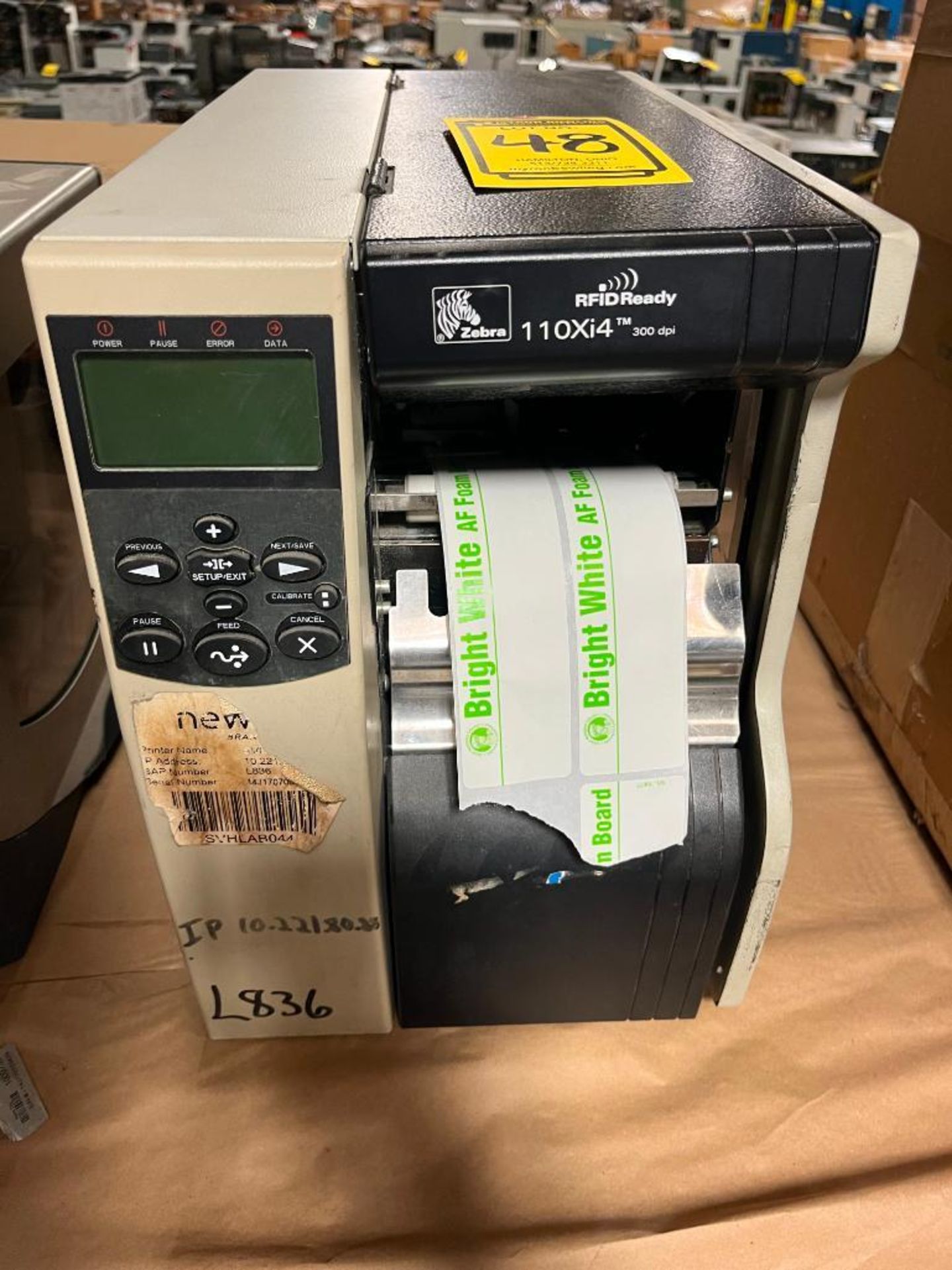 Zebra Printer, Model 110XI4