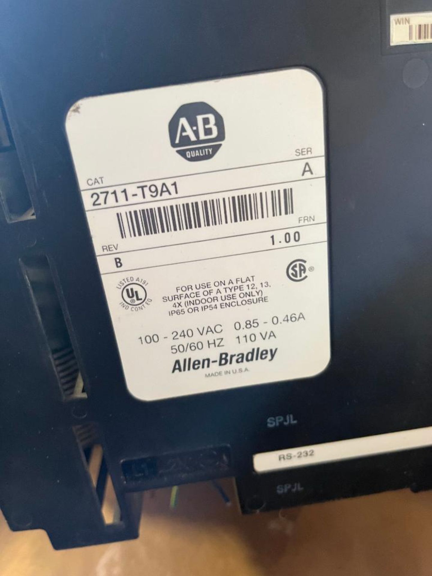 (2) Allen-Bradley PanelView 900, Catalog Number 2711-T9A1, Series B, 240 VAC w/ PLC Card - Image 4 of 5