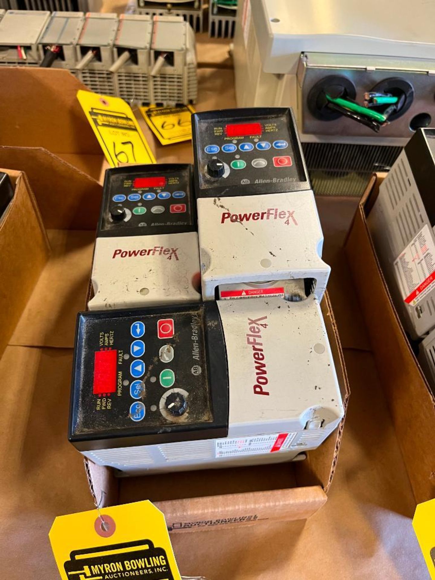 Box of Allen-Bradley PowerFlex 4 Drives, Catalog Number 22A-D4P0N104, Series A