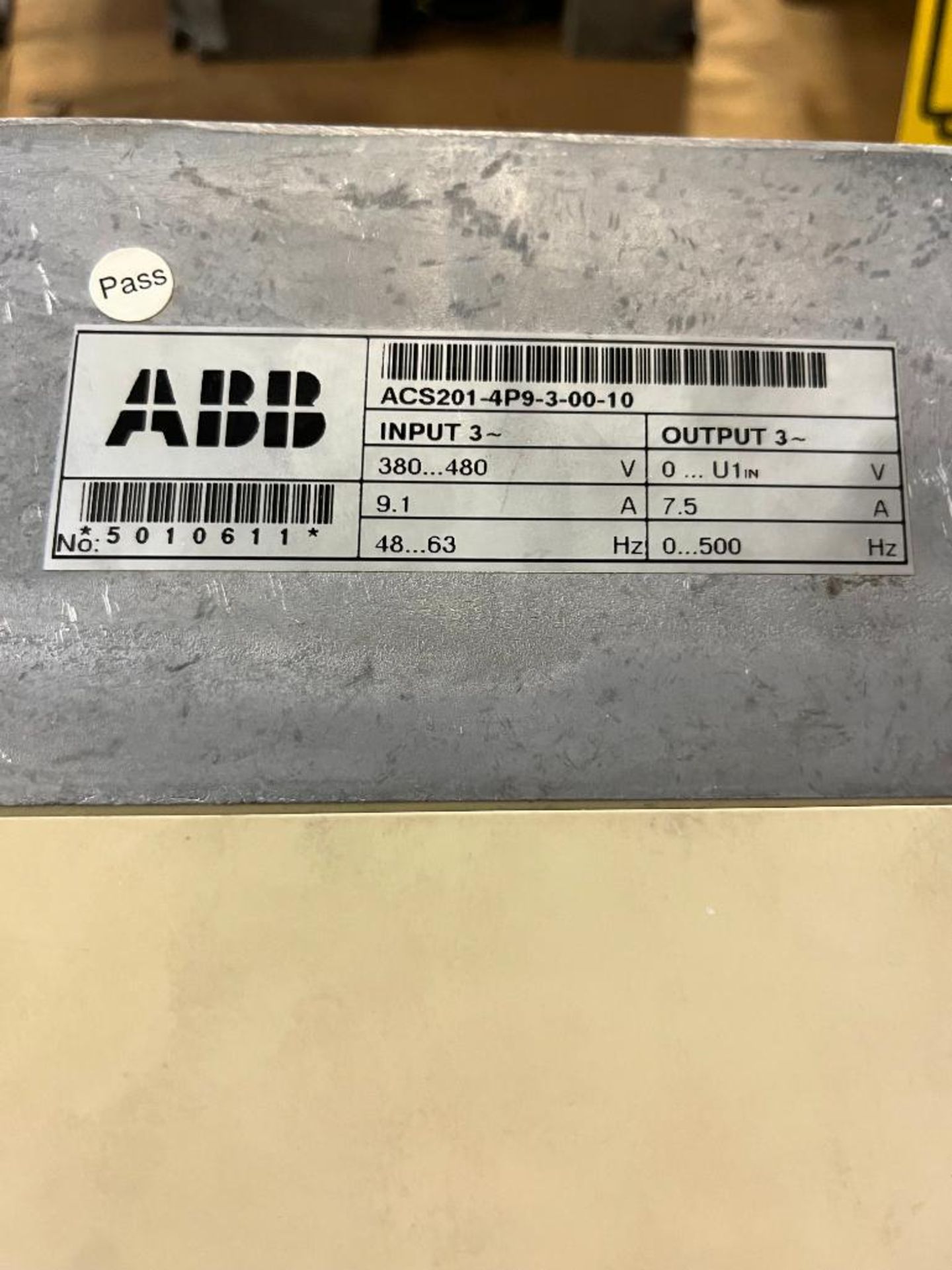 (2) ABB AC Drives; (1) Model ACS311-2P7-1, (1) Model ACS201-4P9-3-00-10, 480 Volt, 9.1 Amps - Image 4 of 5