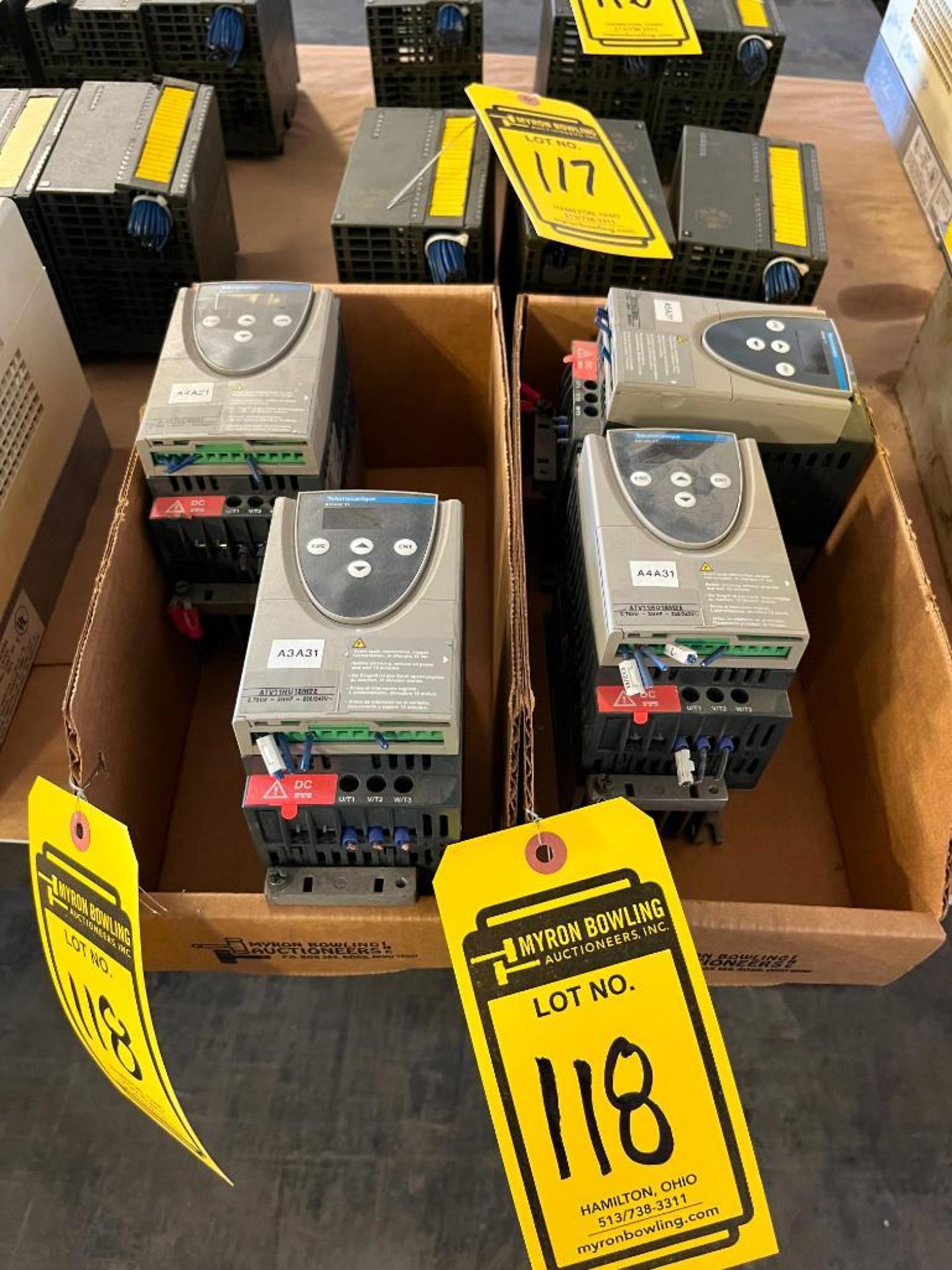 (2) Boxes of Telemecanique ATV11HU18M2E Drives