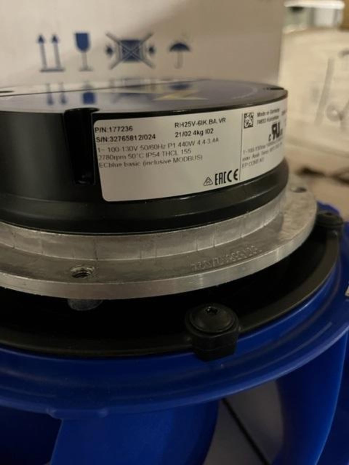 (5) Ziehl-Abegg Spindle Motor Fans, Model RH-25V, 10" Fan SH - Image 7 of 8