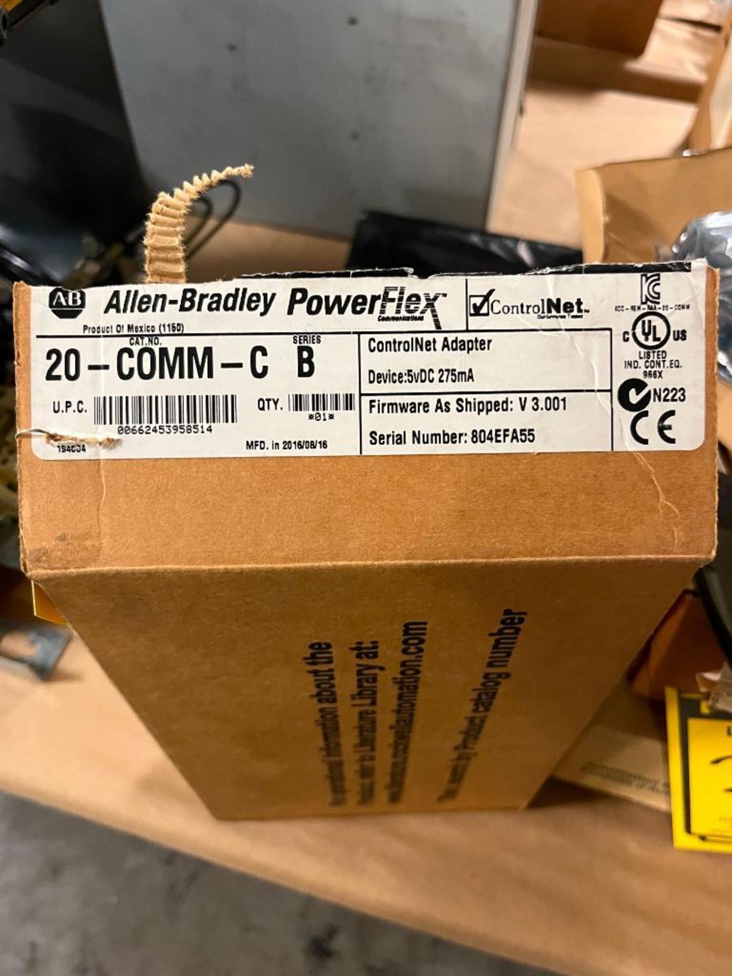 (1) MicroLogix 1762-0B16 Solid State 24V DC Source Output Module, (1) Allen-Bradley ControlNet Adapt - Image 4 of 5