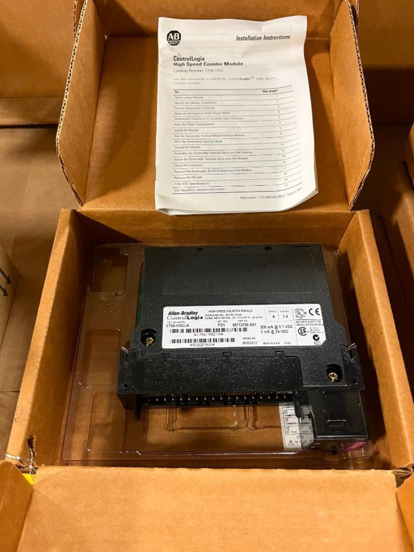 (1) Allen-Bradley ContolLogix High Speed Counter Module, Catalog Number 1756-HSC, Series A, (1) Alle - Image 5 of 6