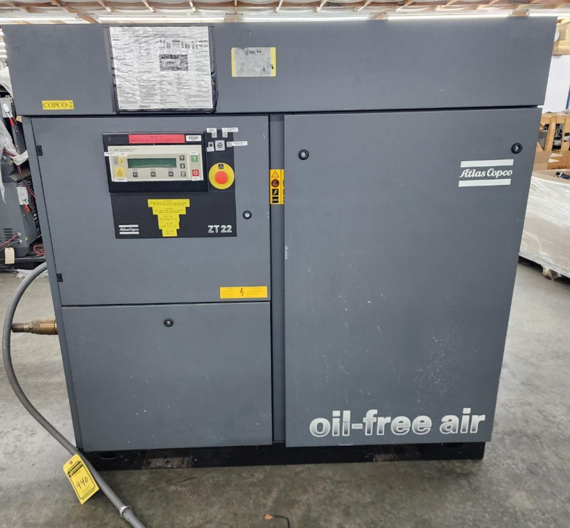 Atlas Copco Oil Free Air ZT22 32HP Air Compressor, Approx. 8,700 Hours - Image 6 of 10