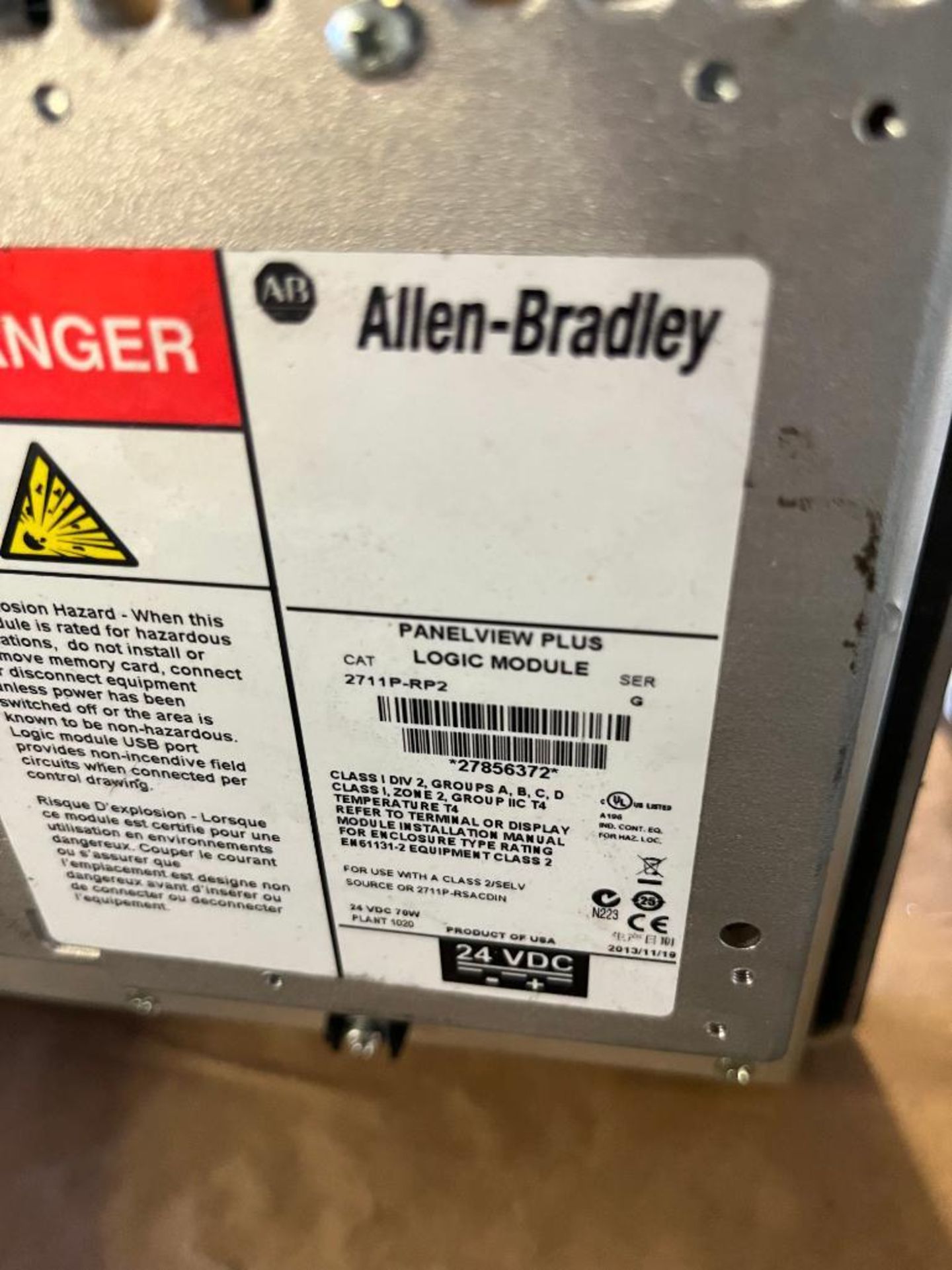 (1) Allen-Bradley PanelView Plus 400, Catalog 2711P-K4M3A, Series B, (1) Allen-Bradley PanelView Plu - Image 3 of 7