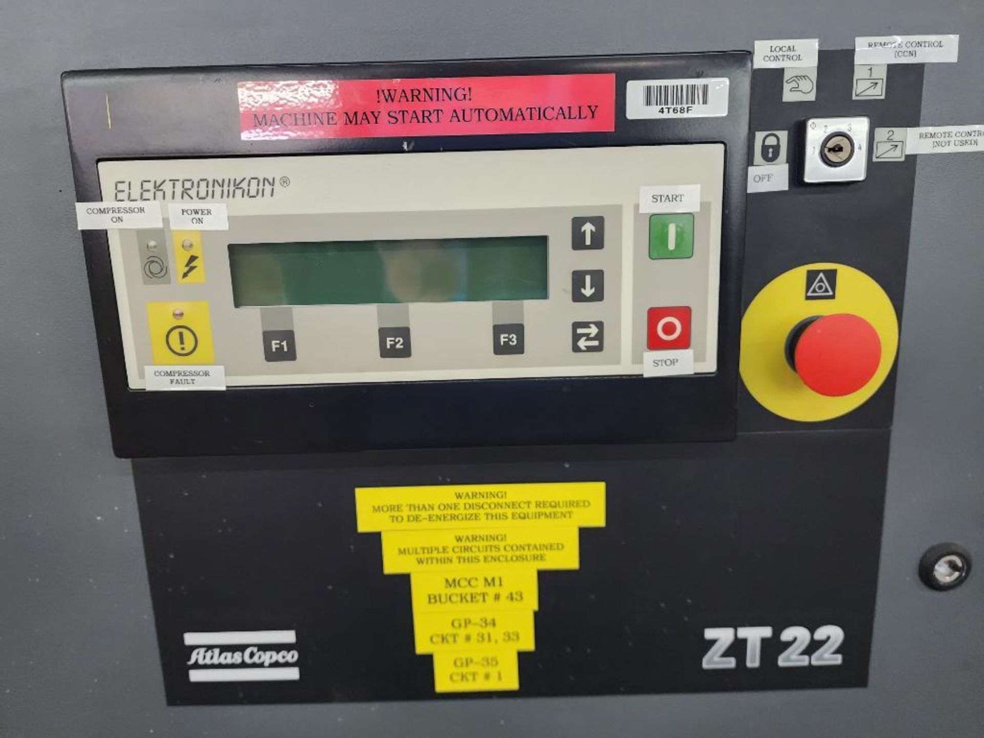 Atlas Copco Oil Free Air ZT22 32HP Air Compressor, Approx. 8,700 Hours - Image 4 of 10