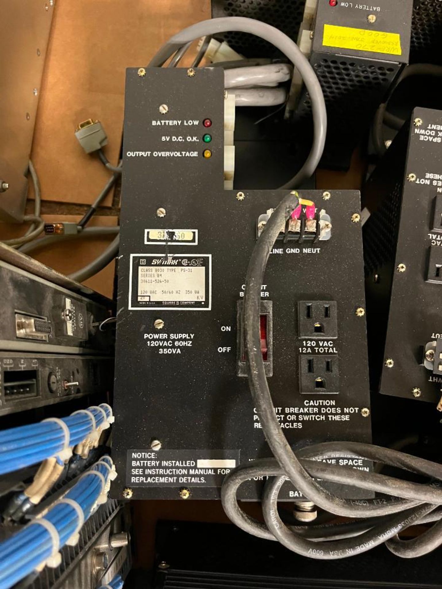 Skid Consisting of Square D Sy/Max 120 VAC Power Supplies, Sy/Max Programmable Control Racks w/ Rela - Image 6 of 14