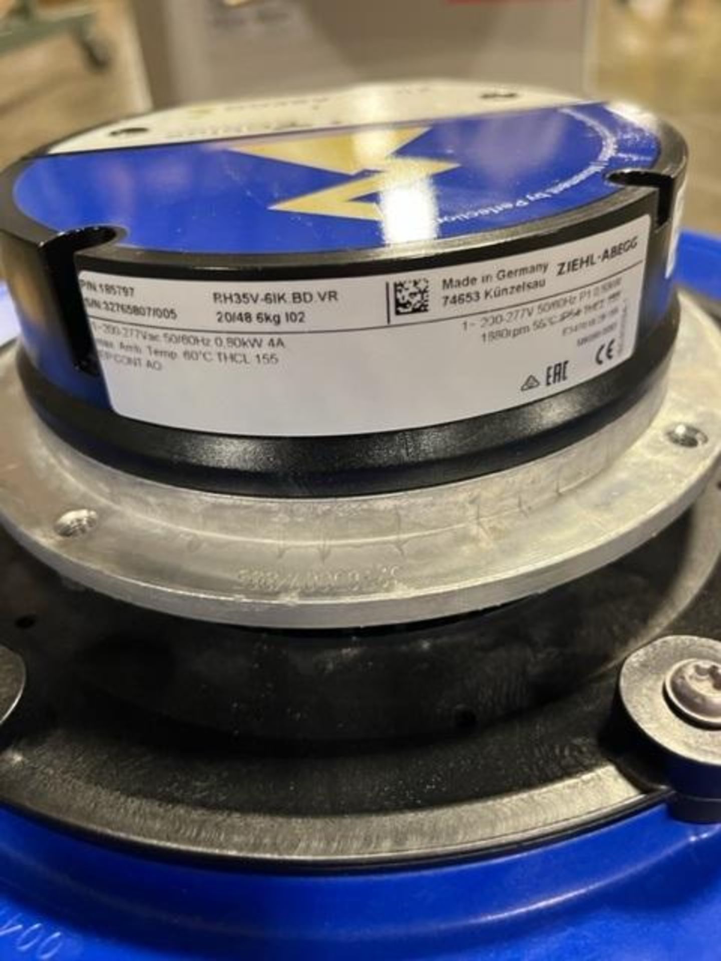 (2) Ziehl-Abegg EC Blue Spindle Motor Impeller Fans, Model RH35V-61KBD, 100-130V, 50/60 Hz - Image 5 of 8