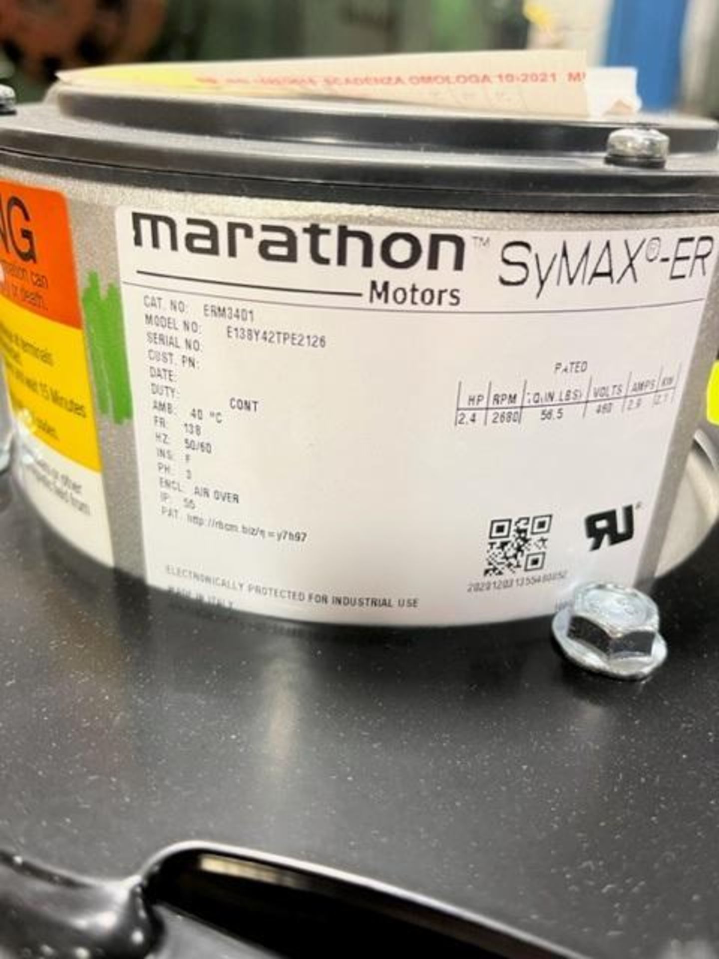 (2) Nicota Gebhart PFP Plug Fans w/ Marathon Symax-ER 2.4 HP/2.1KW External Motor, 15-1/2" Impeller, - Image 5 of 7