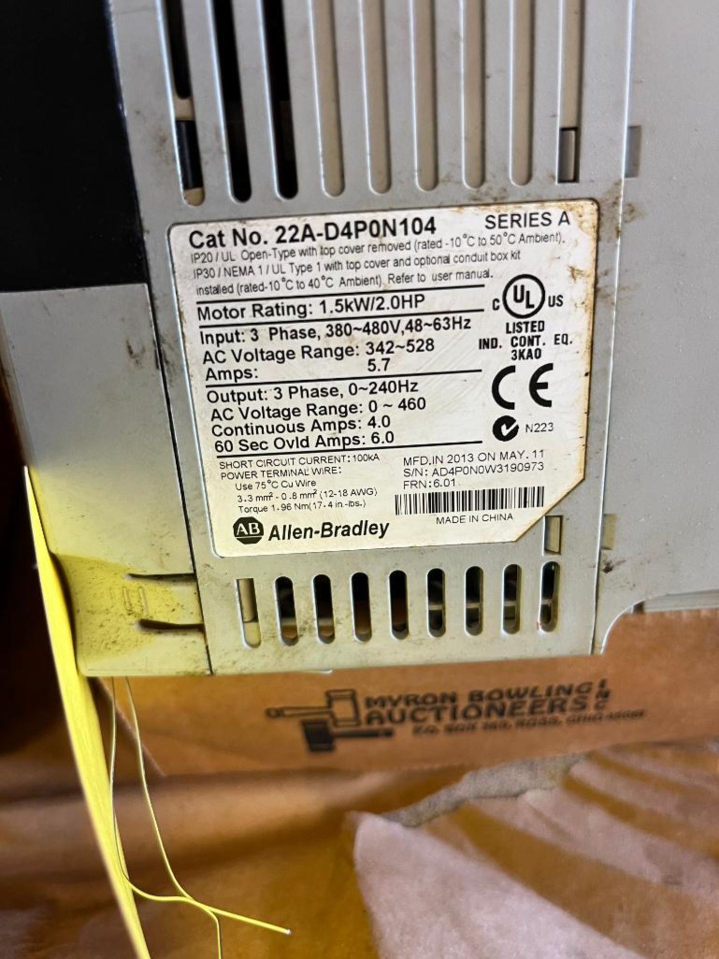 Box of Allen-Bradley PowerFlex 4 Drives, Catalog Number 22A-D4P0N104, Series A - Image 3 of 3