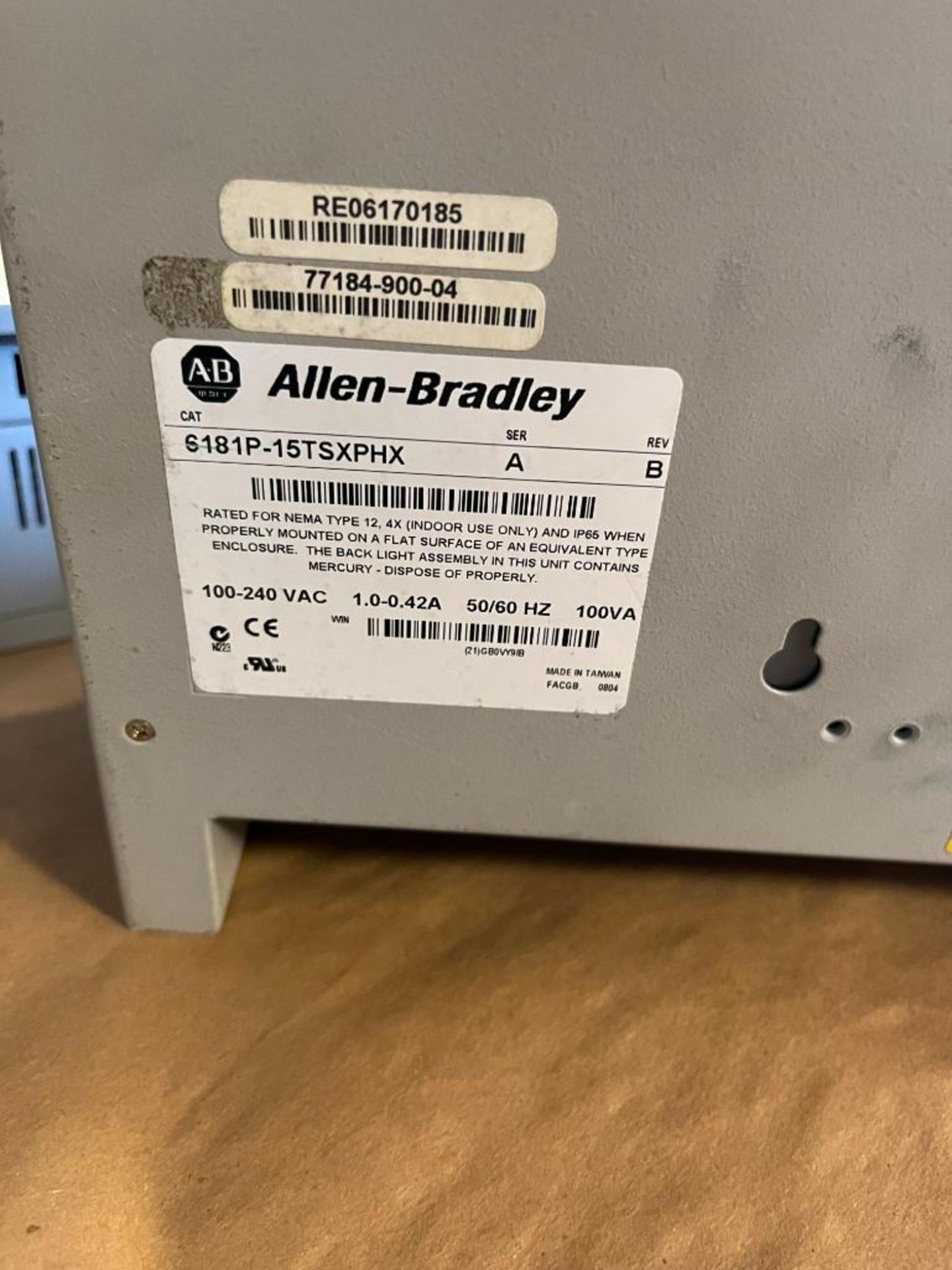 Allen-Bradley VersaView 1500P, Catalog Number 6181P-15TSXPHX, Series A, 240 VAC - Image 3 of 3