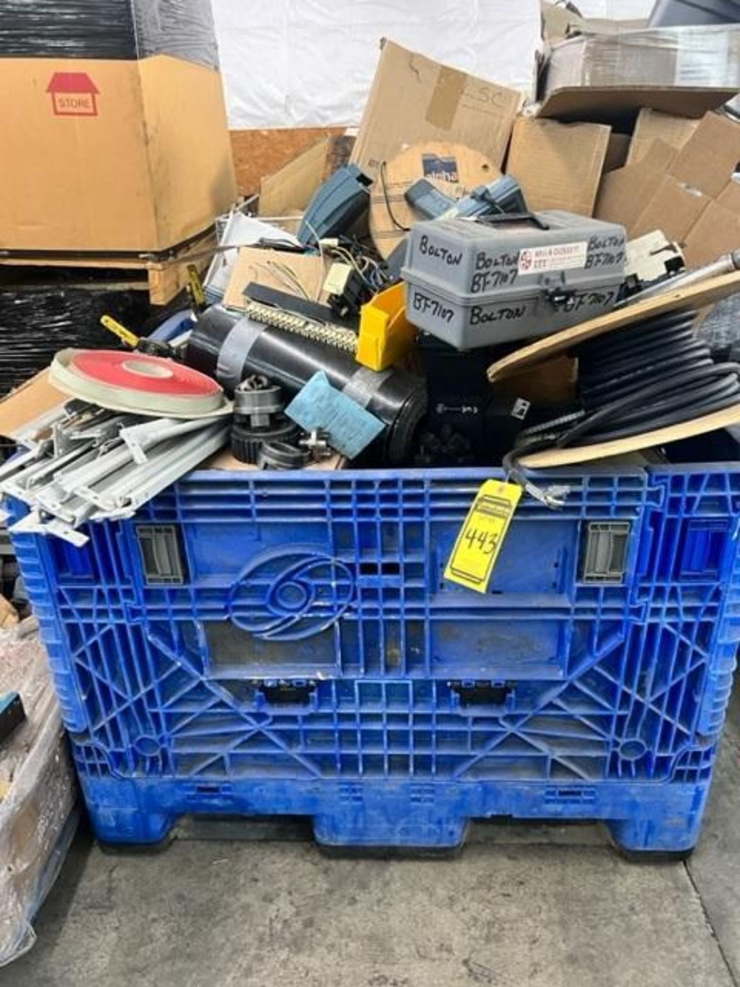 Plastic Crate of Assorted Parts Consisting of Scanners, Tooling, Cable, Lite On Electronics & Other