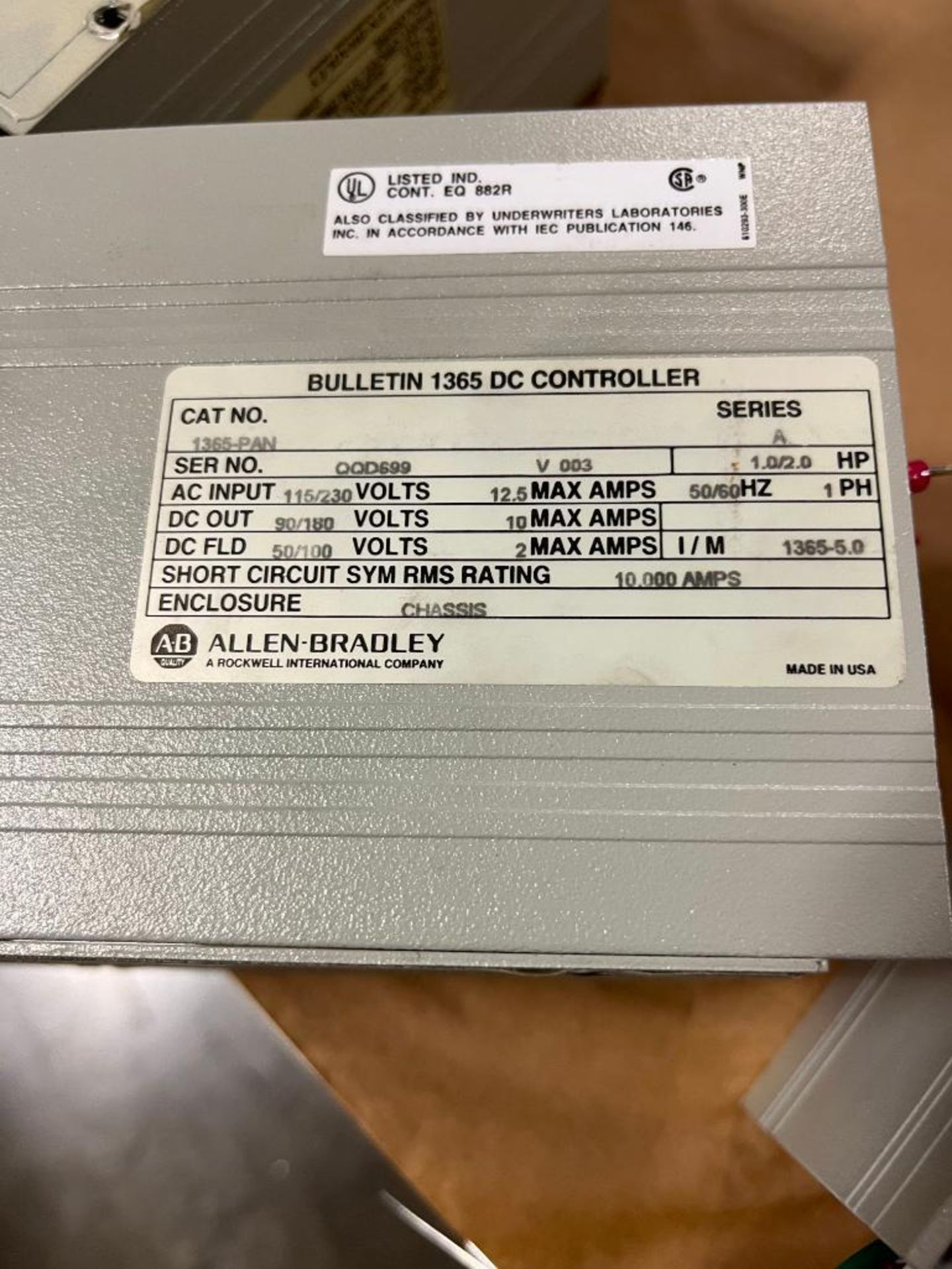 (2x) Allen-Bradley Bulletin 1365 DC Controllers, Catalog Number 1365-PAN, Series A, Single-Phase, 23 - Image 3 of 3